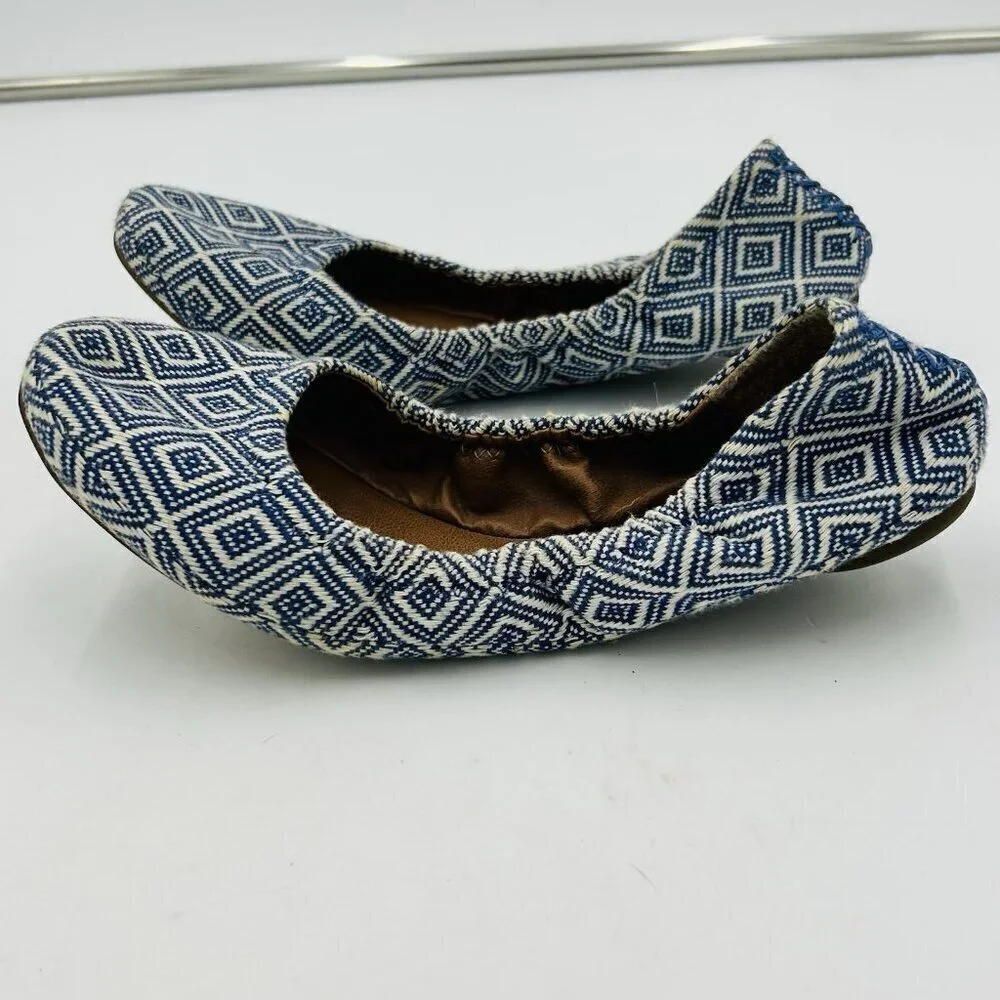 Lucky Brand Erin Women's Size 7.5B Flats Shoes Slip On Ballet Blue Aztec Print